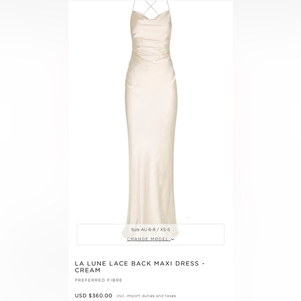 SHONA JOY LA LUNE LACE BACK MAXI DRESS - CREAM